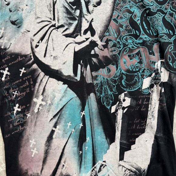 Cyber Affliction Style Most Official Seven Angel Graphic Art Black T Shirt 2XL - Picture 5 of 8